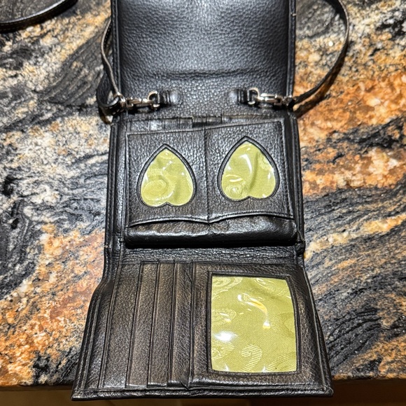 Brighton Black Leather Crossbody with Silver Heart Accent - Picture 2 of 7